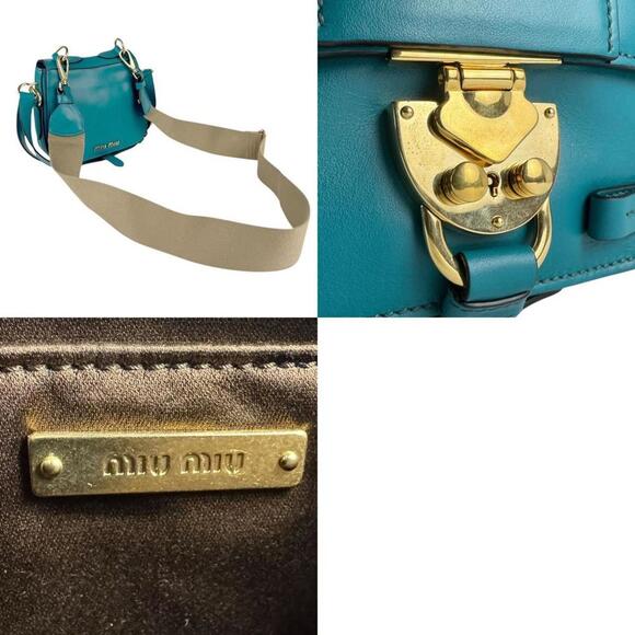MIU MIU Blue Leather Shoulder Bag - Picture 5 of 5